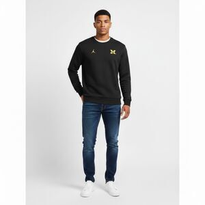 Jordan Brand Michigan Wolverines Textured Crewneck Sweatshirt - Men’s Large